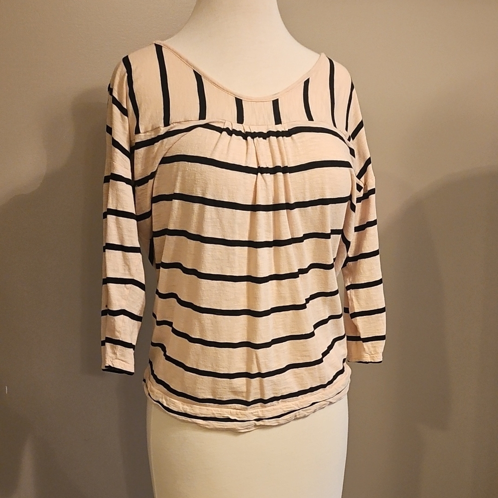 Loft 3/4 Sleeve Striped Top